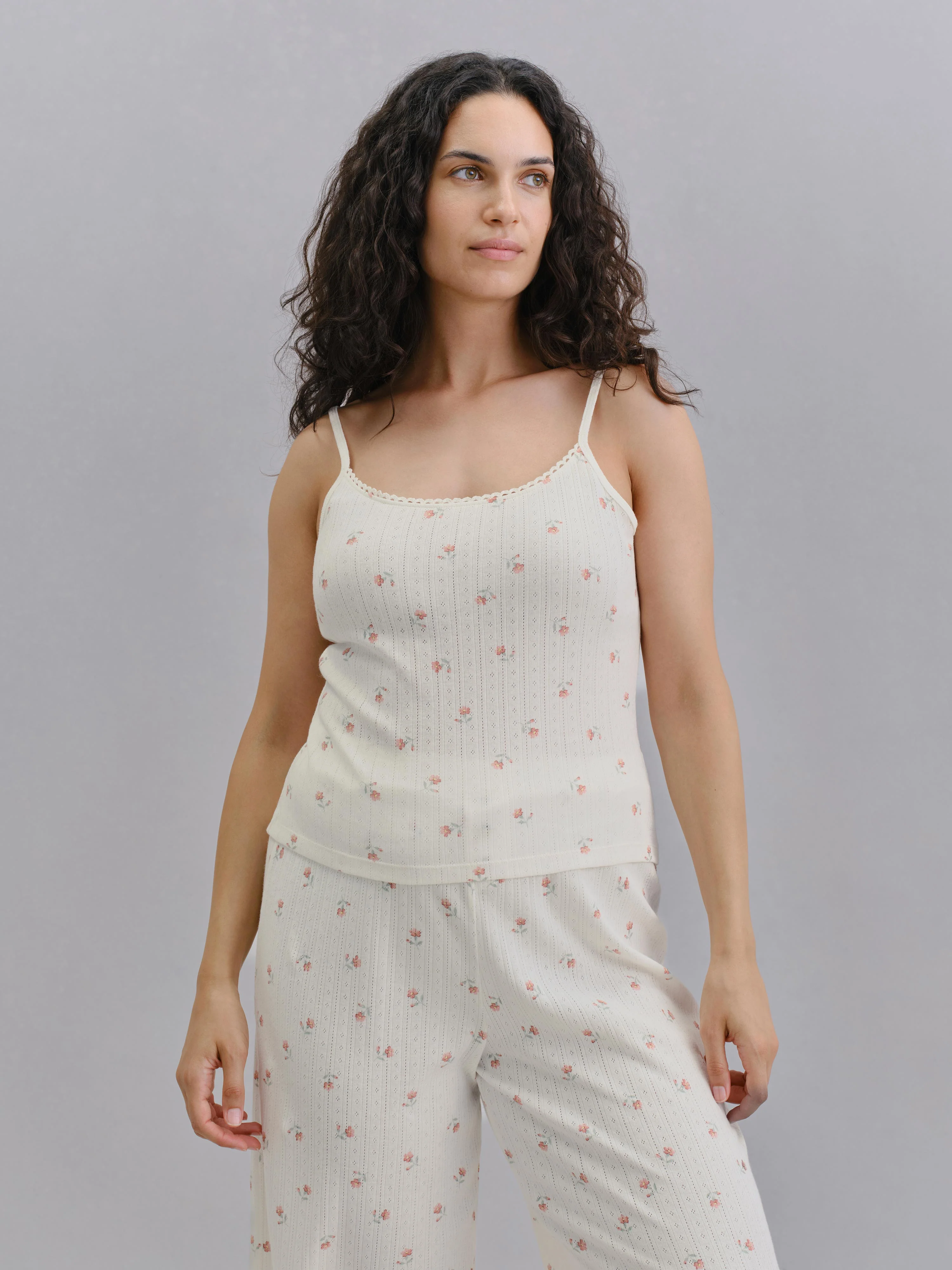 Eco-Friendly Posy Bud Pointelle Cami Vest Refined