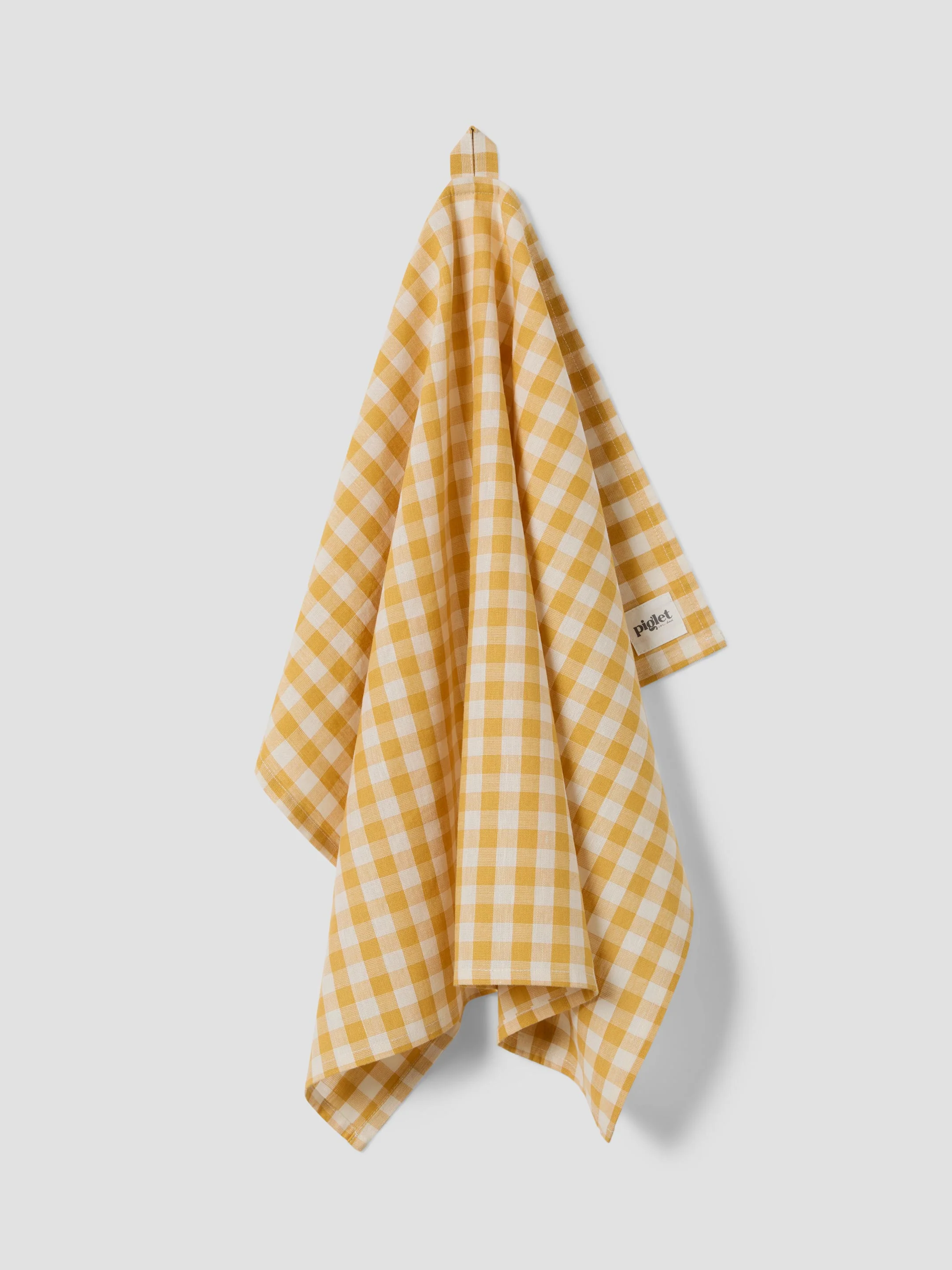 Sustainable Honey Gingham Linen Blend Tea Towel Proven