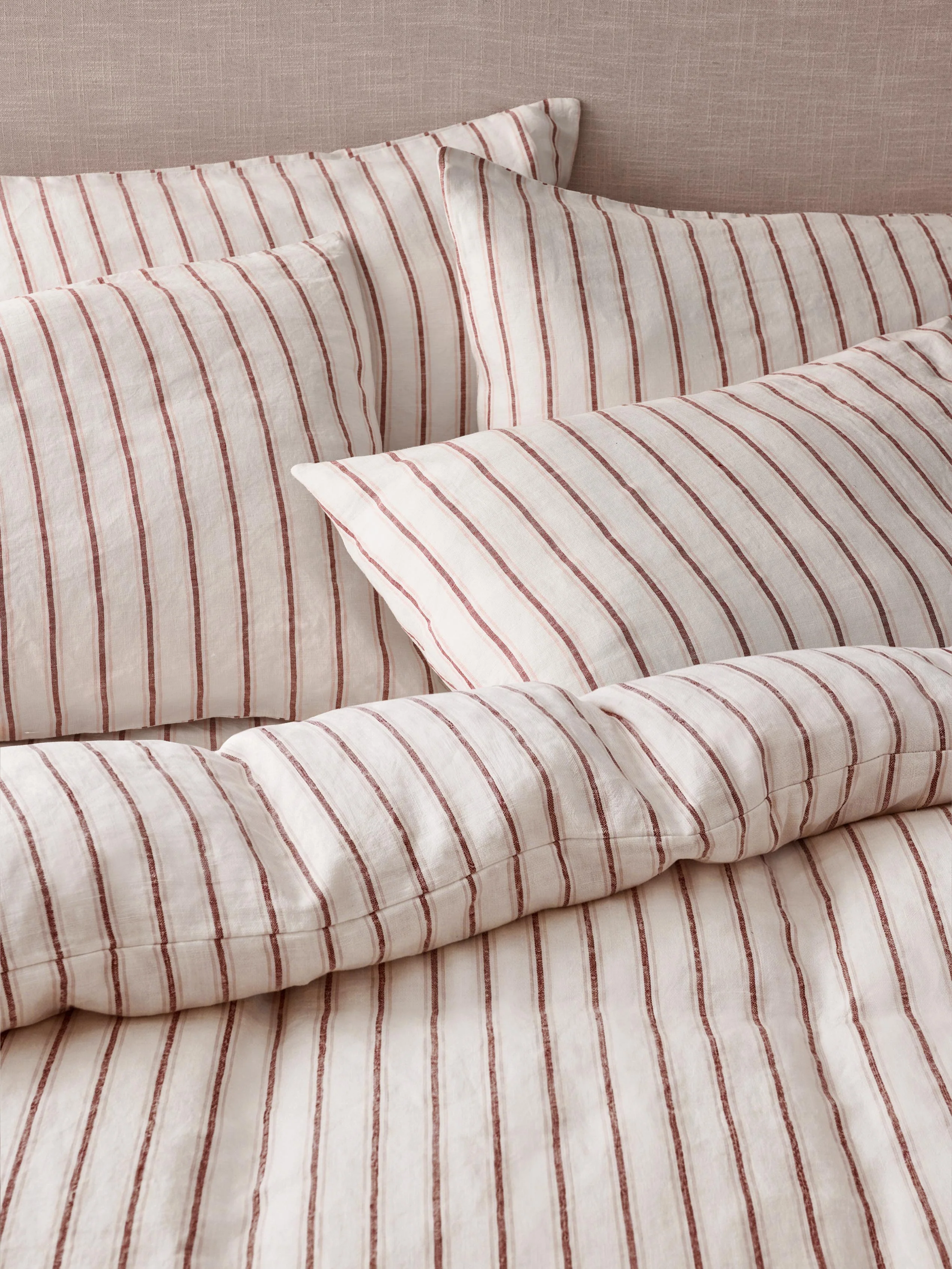 Advanced Pearl Walderton Stripe Linen Pillowcases Pair Superior