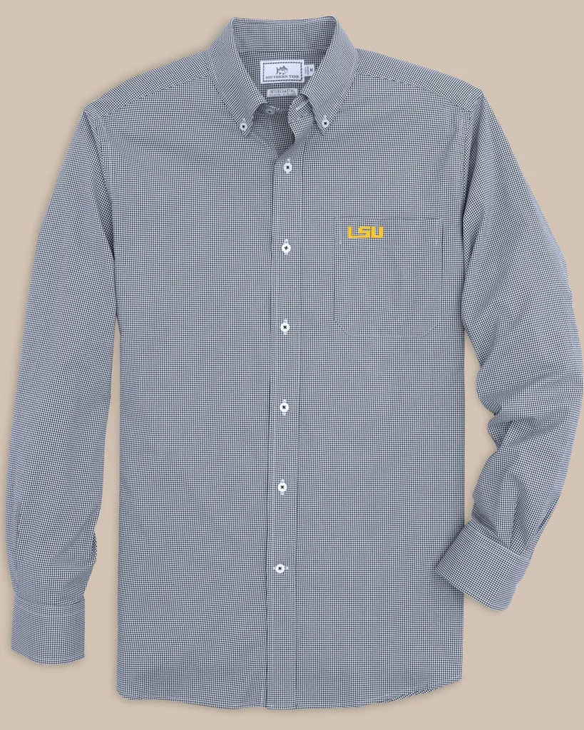 Outstanding LSU Tigers Gingham Button Down Shirt Official
