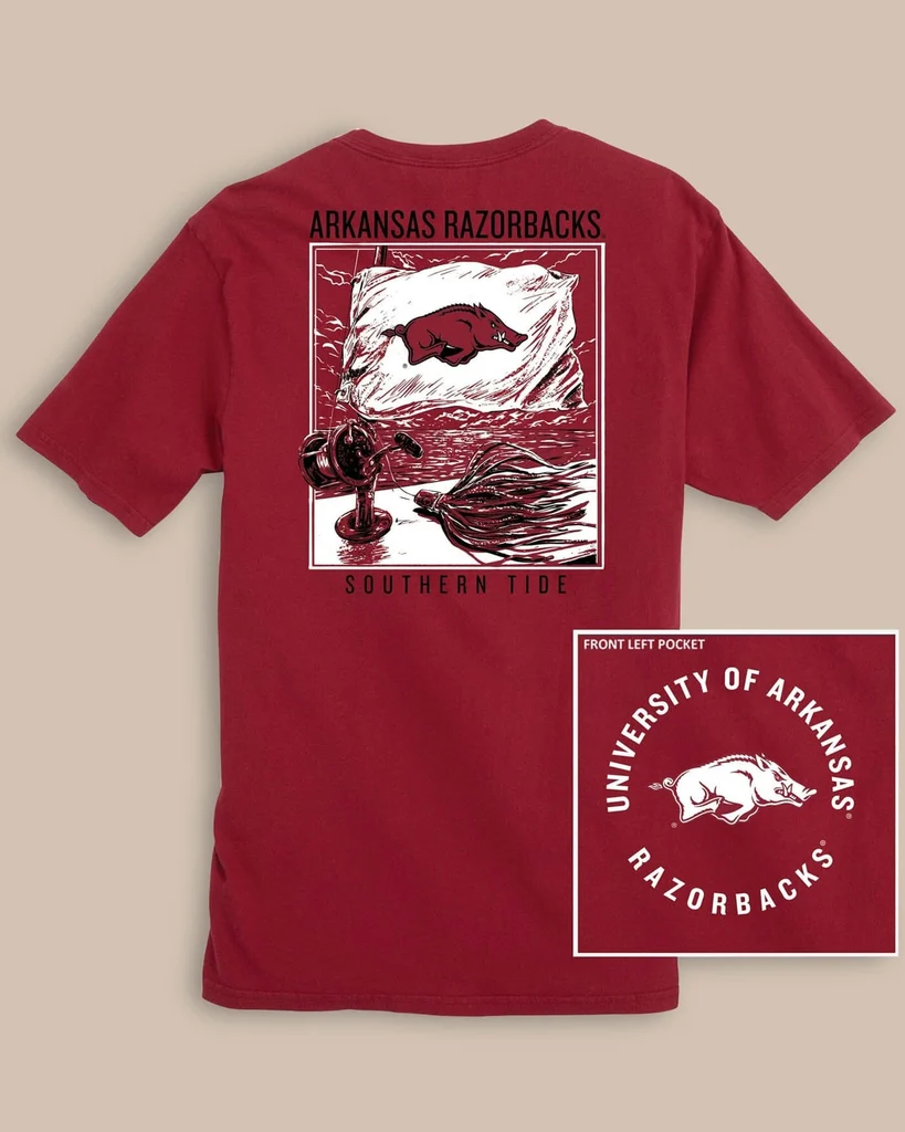 Solid Arkansas Razorbacks Fishing Flag T-Shirt Superior