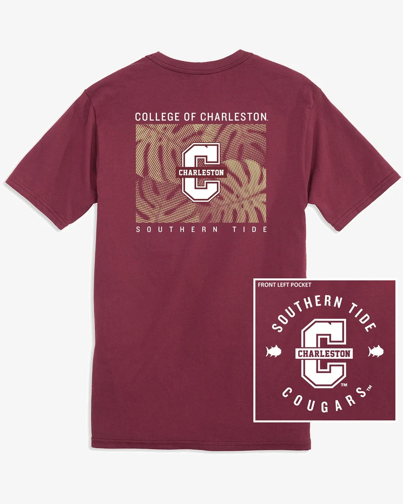 Fine Crafted College of Charleston Halftone Monstera T-Shirt Certified