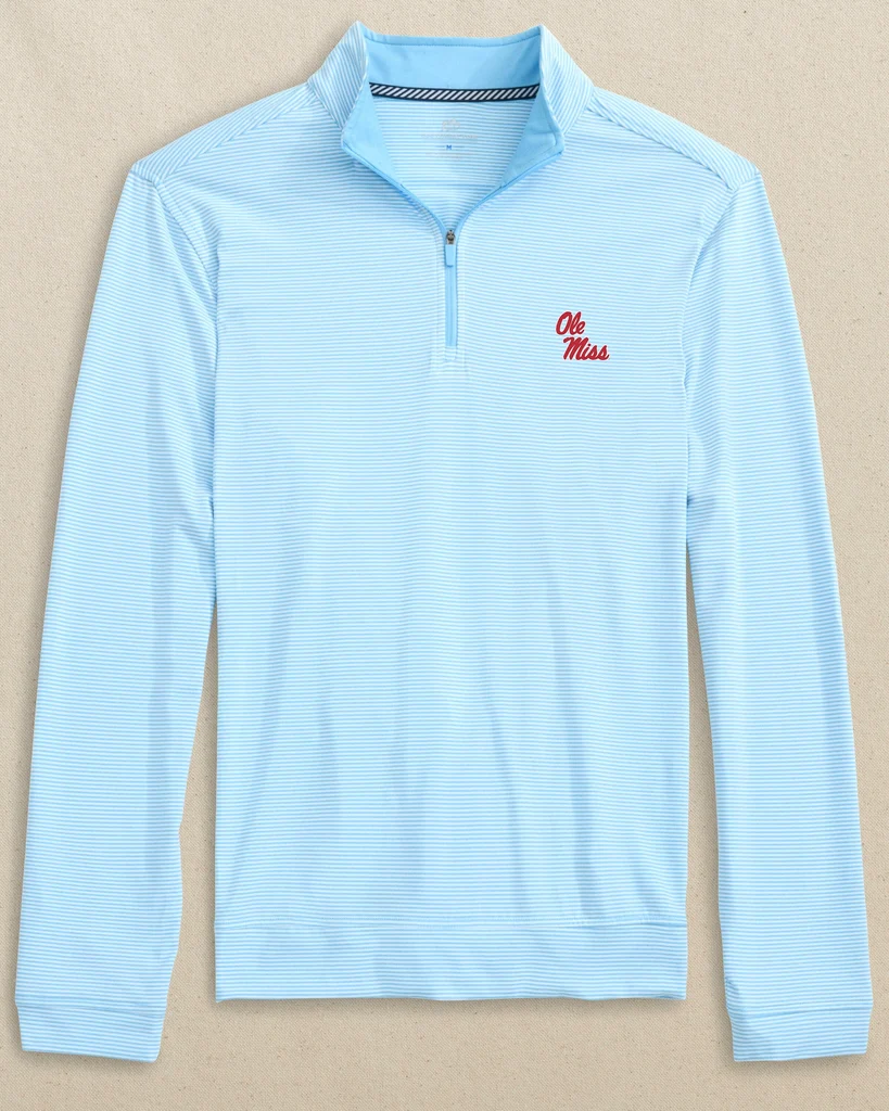 Genuine Ole Miss Rebels Cruiser Micro-Stripe Heather Quarter Zip Powerful