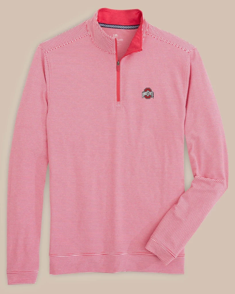 World-Class Ohio State Buckeyes Cruiser Micro-Stripe Heather Quarter Zip Stylish