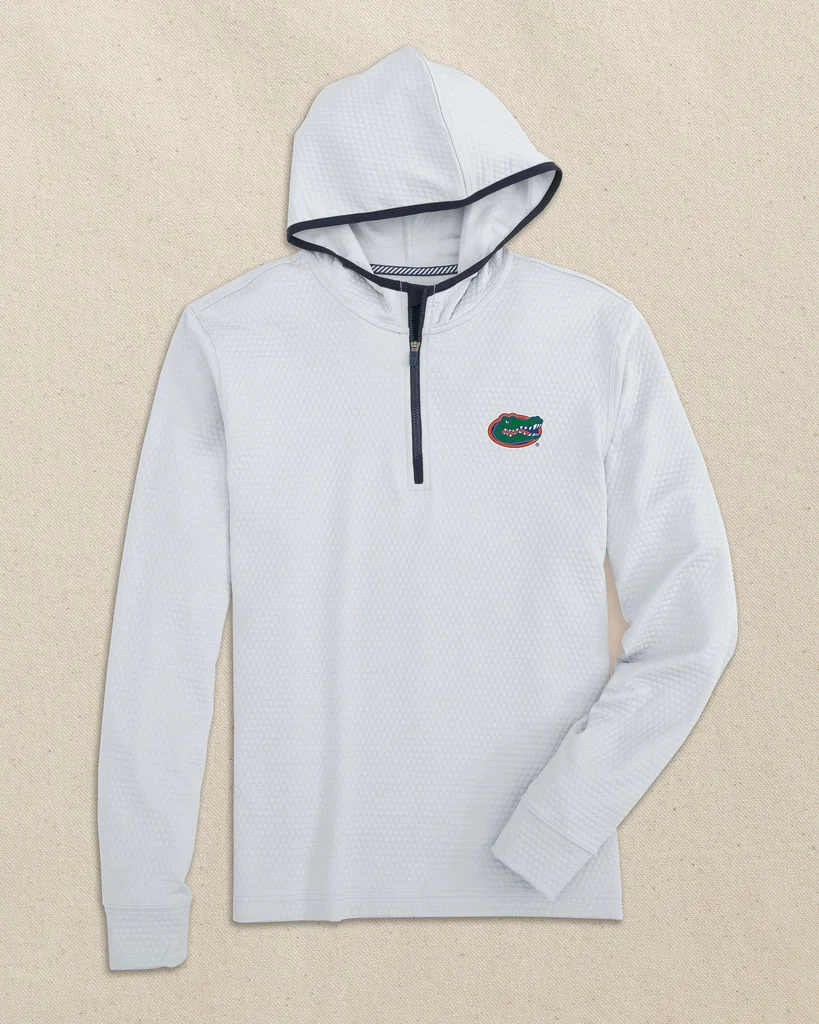 Enhanced Florida Gators Scuttle Heather Quarter Zip Hoodie Natural