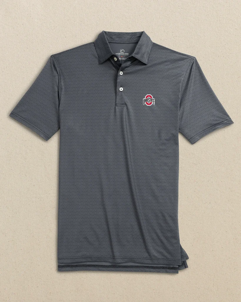 Refined Ohio State Buckeyes Driver ST Geo Printed Polo Carefully Designed
