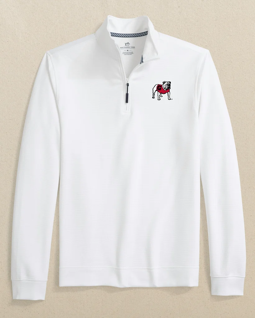 Comfortable Georgia Bulldogs Schooner Quarter Zip Solid