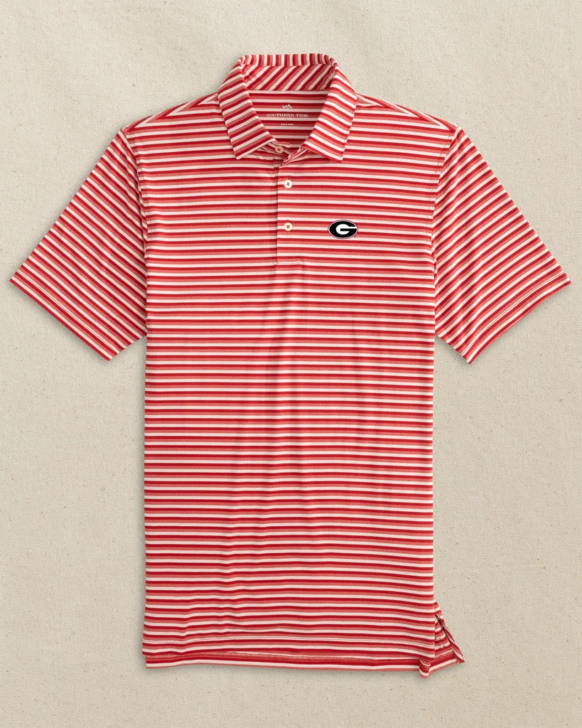 Environmentally Friendly Georgia Bulldogs Oval G Heather Stripe Polo Sophisticated