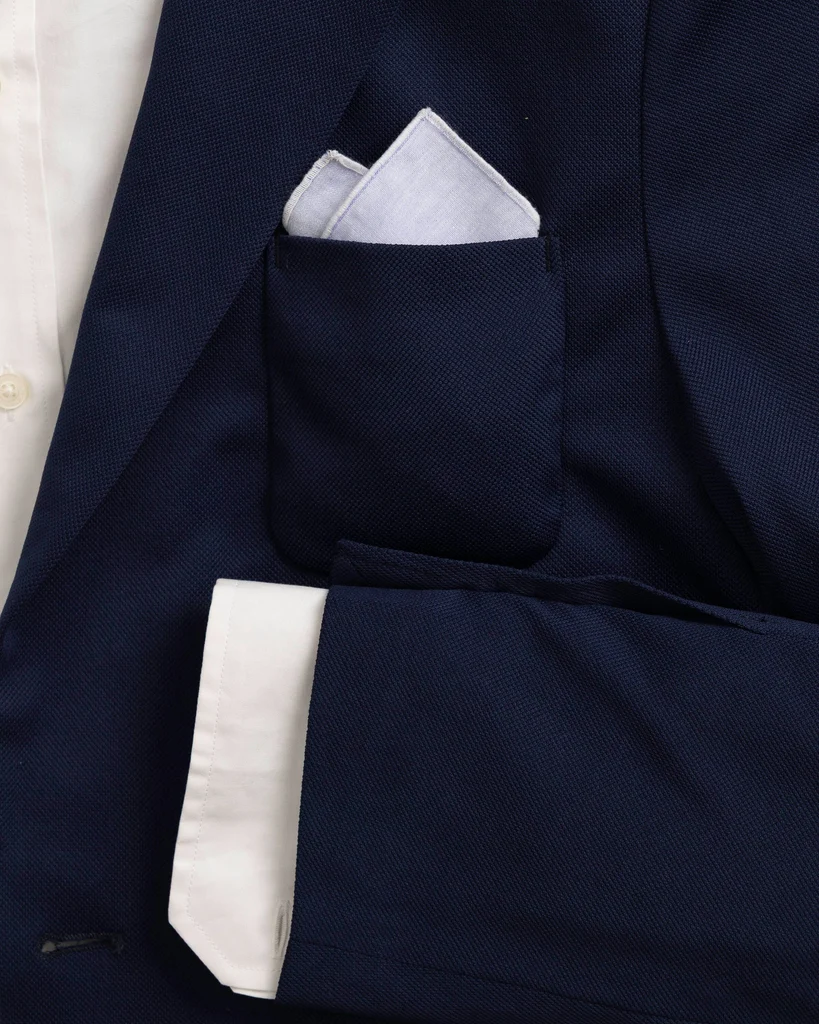 World-Class Blue Chambray Pocket Square Prestigious