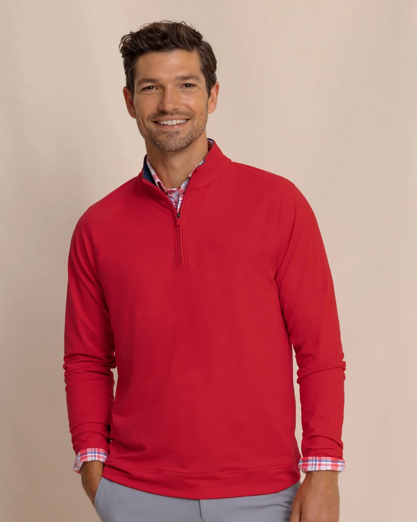 Next-Generation Cruiser Heather Quarter Zip Pullover – Heather Crab Red Breathable