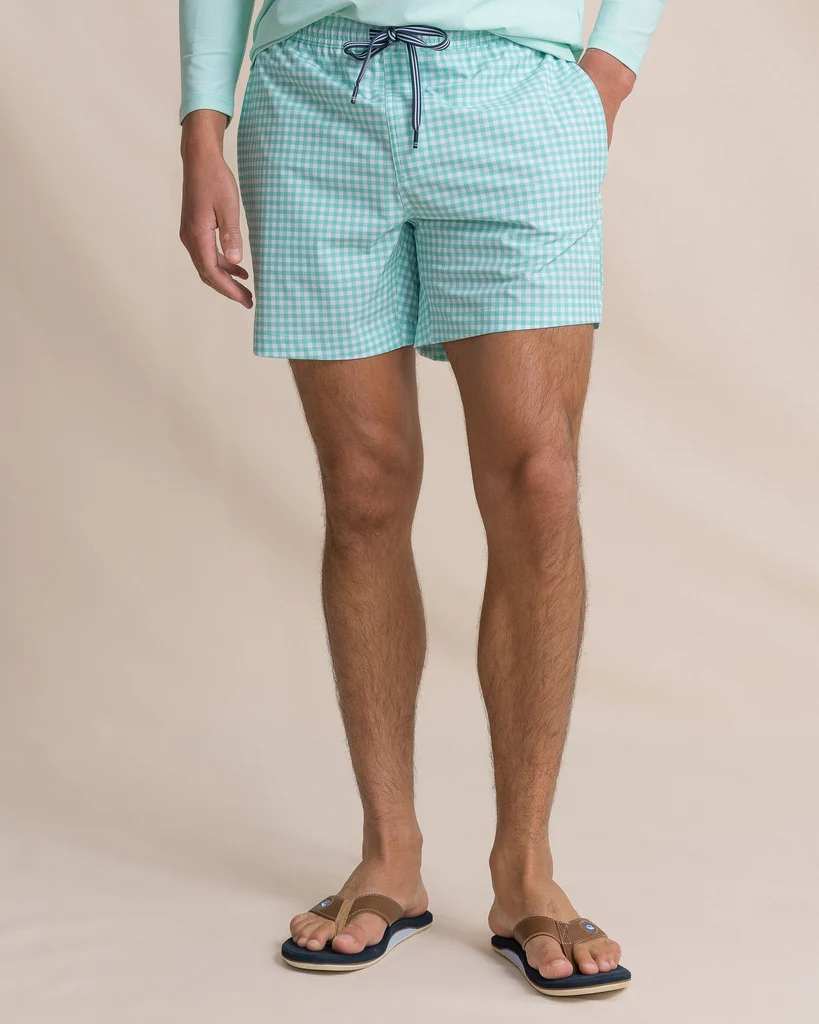 Healthy Pelican Bay Gingham Maritime Swim Trunk Luxury