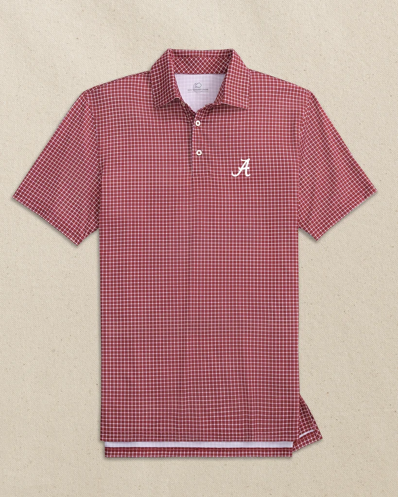Authentic Alabama Crimson Tide Driver Dunes Edge Plaid Polo Verified