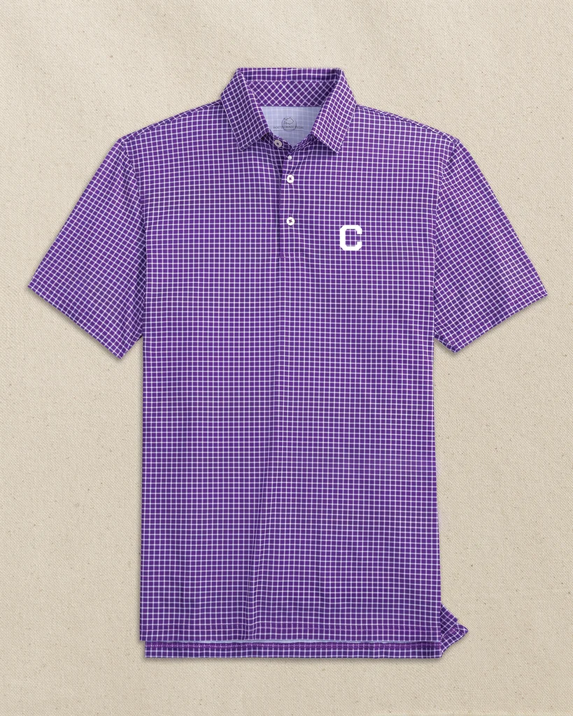 Long-Lasting Clemson Tigers Block C Driver Dunes Edge Plaid Polo User-Friendly