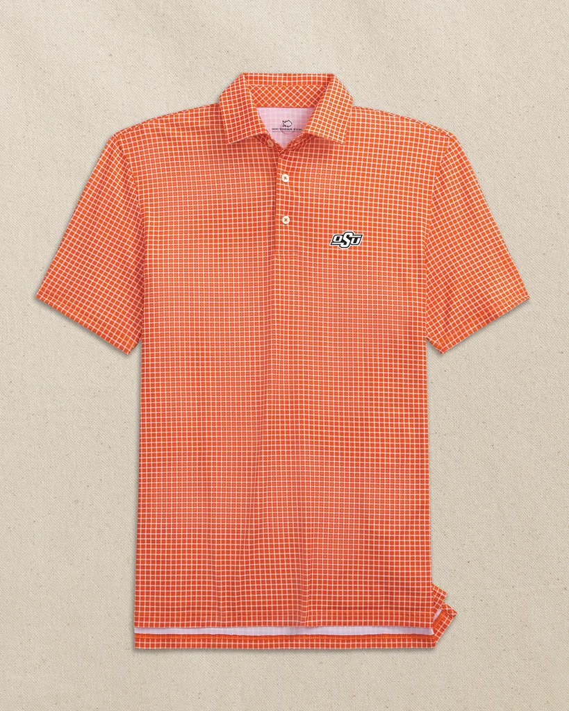 Comfortable Oklahoma State Cowboys Driver Dunes Edge Plaid Polo Premium