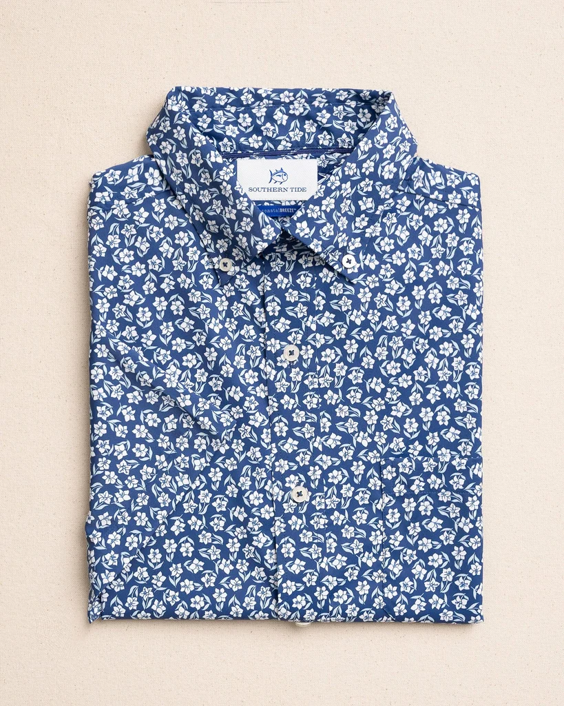 Selected Island Infusion Coastal Breeze® Short Sleeve Sport Shirt Solid