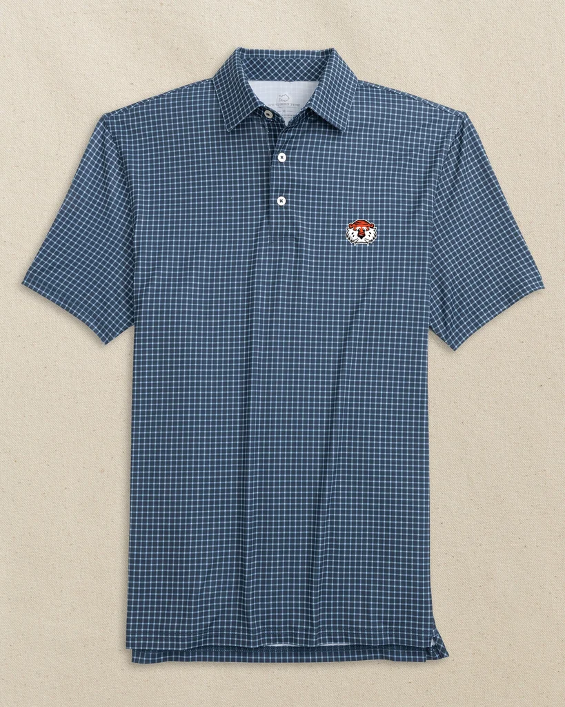 Pure Auburn Tiger Head Driver Dunes Edge Plaid Polo Long-Lasting