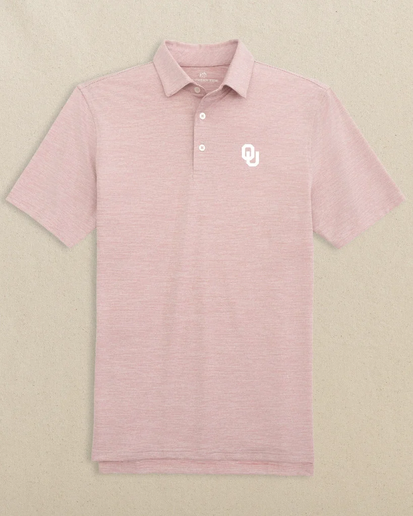 Minimalist Oklahoma Sooners White Logo Driver Spacedye Polo Shirt Trusted