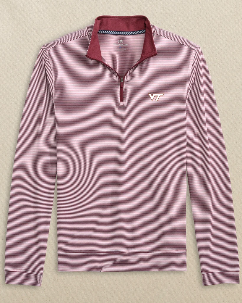 Enhanced Virginia Tech Hokies Cruiser Micro-Stripe Heather Quarter Zip Proven