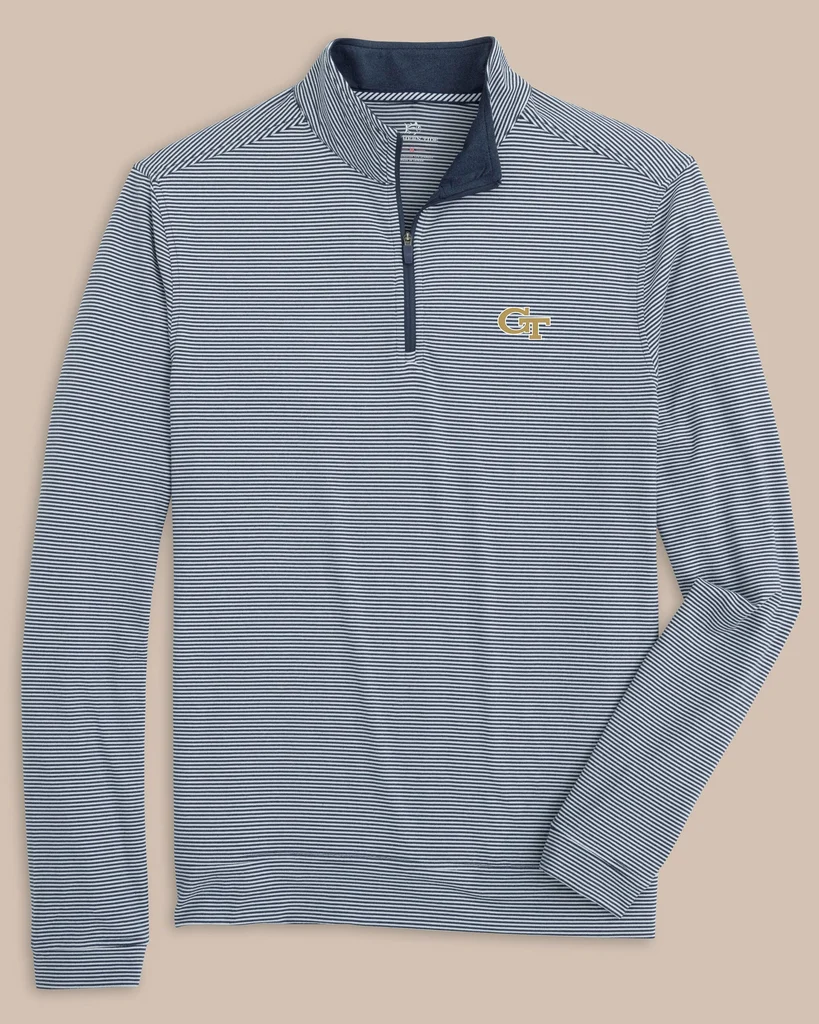 Official Georgia Tech Cruiser Micro-Stripe Heather Quarter Zip Stylish