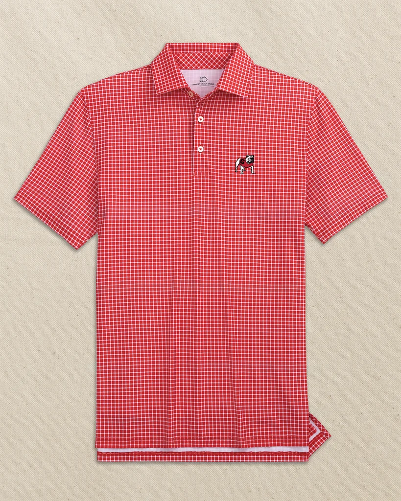 Stylish Georgia Bulldogs Driver Dunes Edge Plaid Polo First-Class