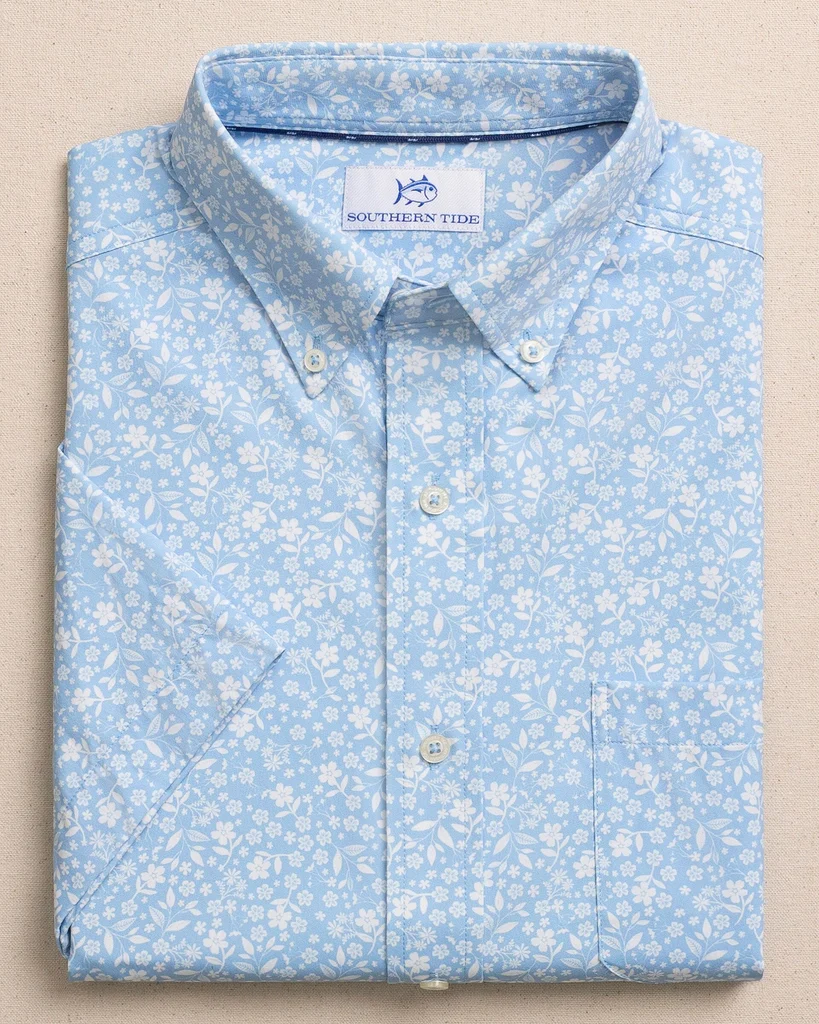 Original Garden Blooms Coastal Breeze® Short Sleeve Sport Shirt Refined