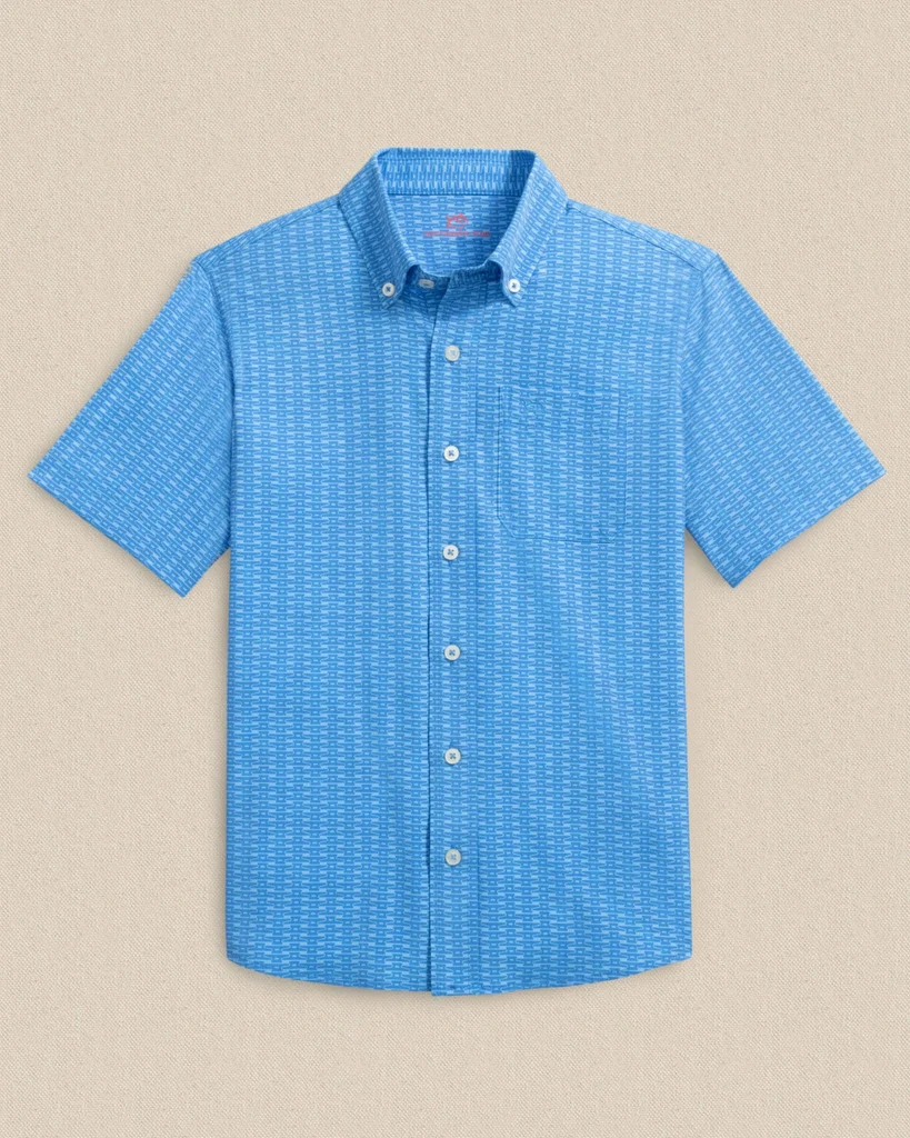 Next-Generation Boys Pop Lock Dock It Coastal Breeze® Short Sleeve Sport Shirt Green