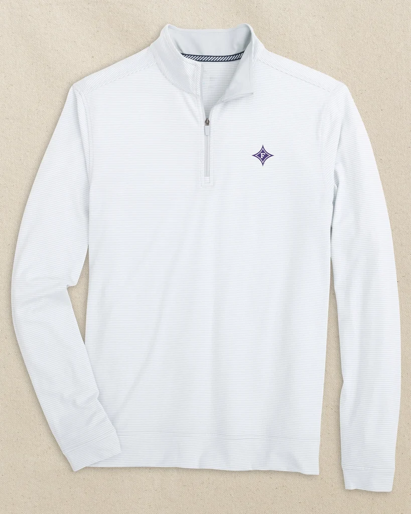 Organic Furman Paladins Cruiser Micro-Stripe Heather Quarter Zip Lightweight