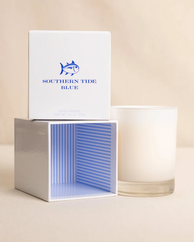 Authentic Southern Tide Blue Scented Candle Clean