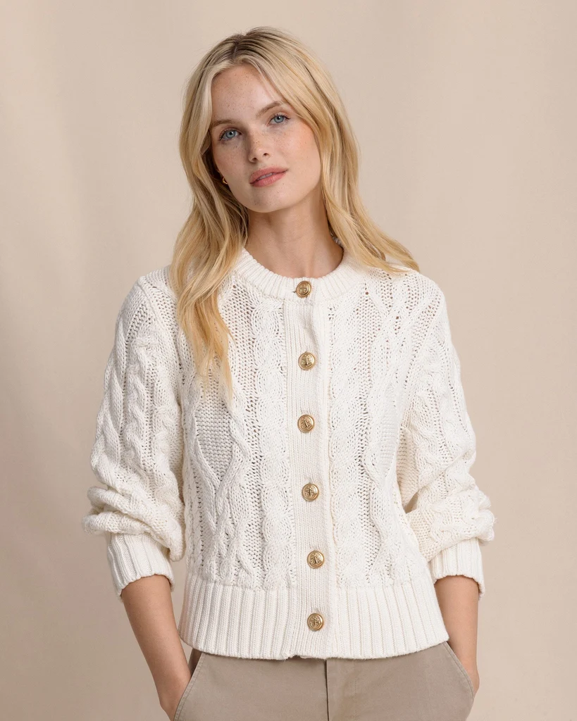 Recyclable Clarke Cable Knit Cardigan High-Grade