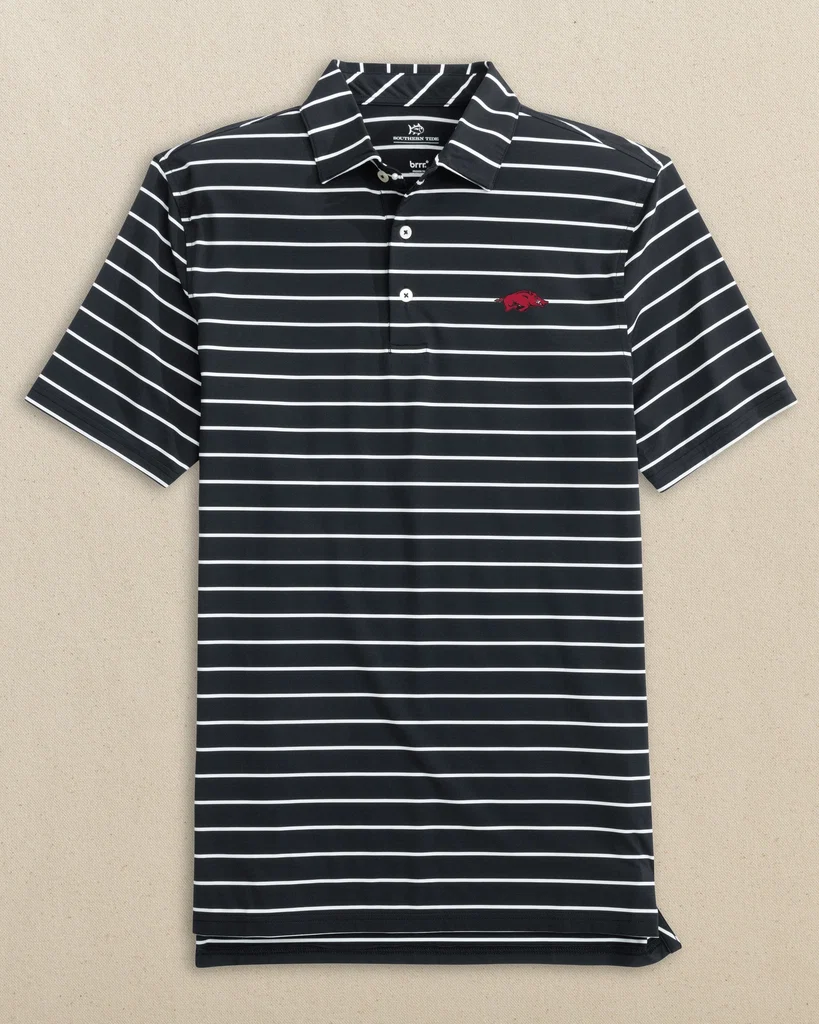Fast Arkansas Razorbacks brrr°®-eeze Desmond Stripe Polo Optimized