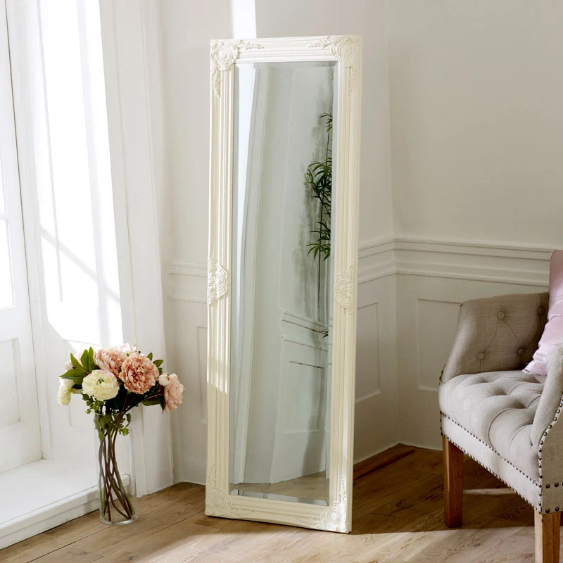 Dependable Cream Ornate Tall Slim Mirror 47cm x 142cm Powerful