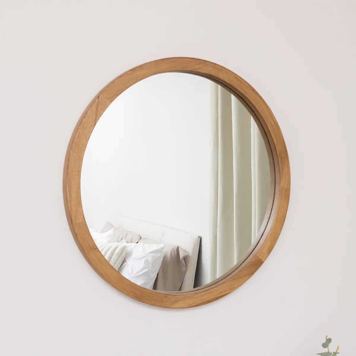 Trusted Round Dark Wood Frame Mirror – 55cm Superior