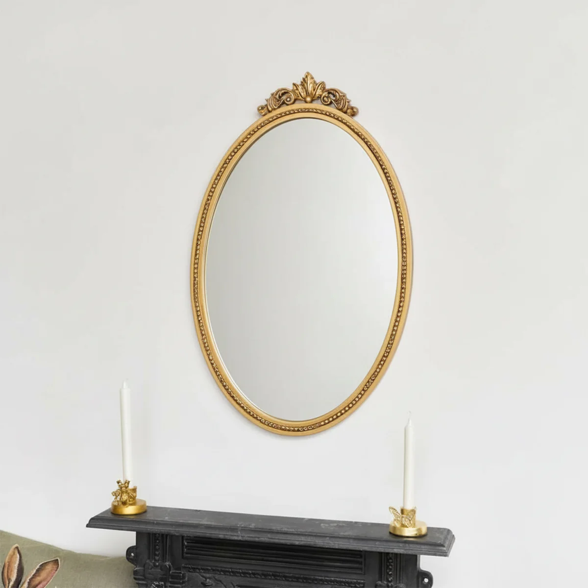 Luxury Large Oval Ornate Edge Gold Mirror 80cm x 50cm Excellent