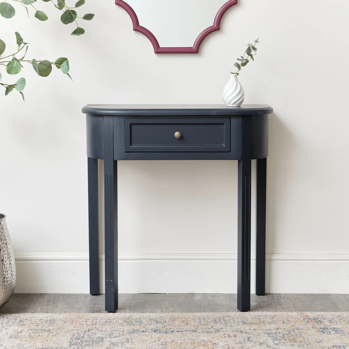 Unique Navy Black Half Moon Table – Daventry Navy Black Range Fine Crafted