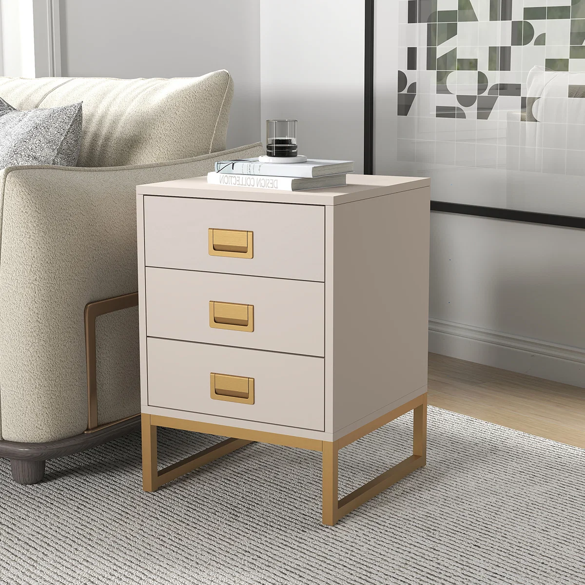 Solid 3 Drawer Bedside Table – Elle Stone Range Safe