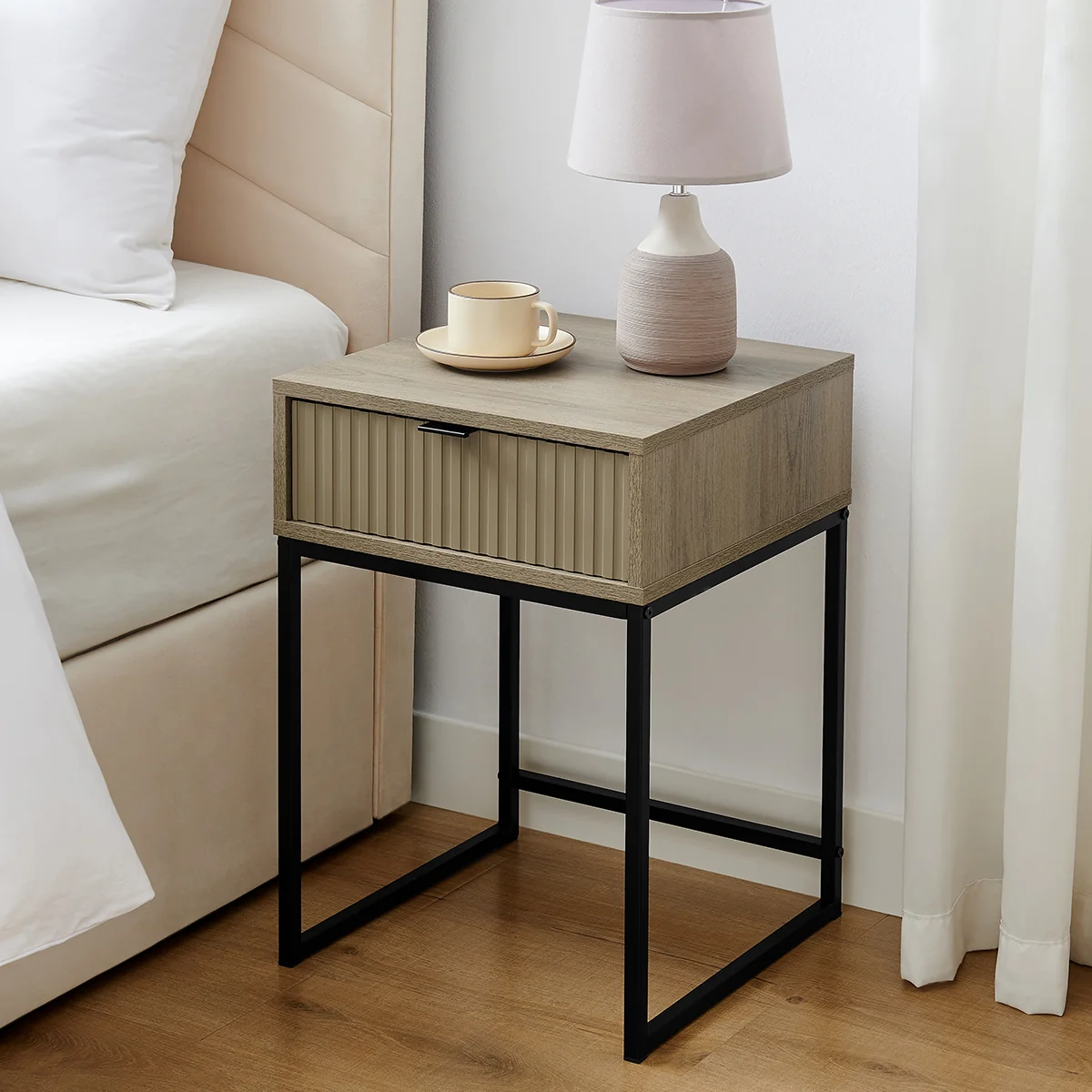 Premium One Drawer Bedside Table – Hesley Nordic Wood Range Top-Quality