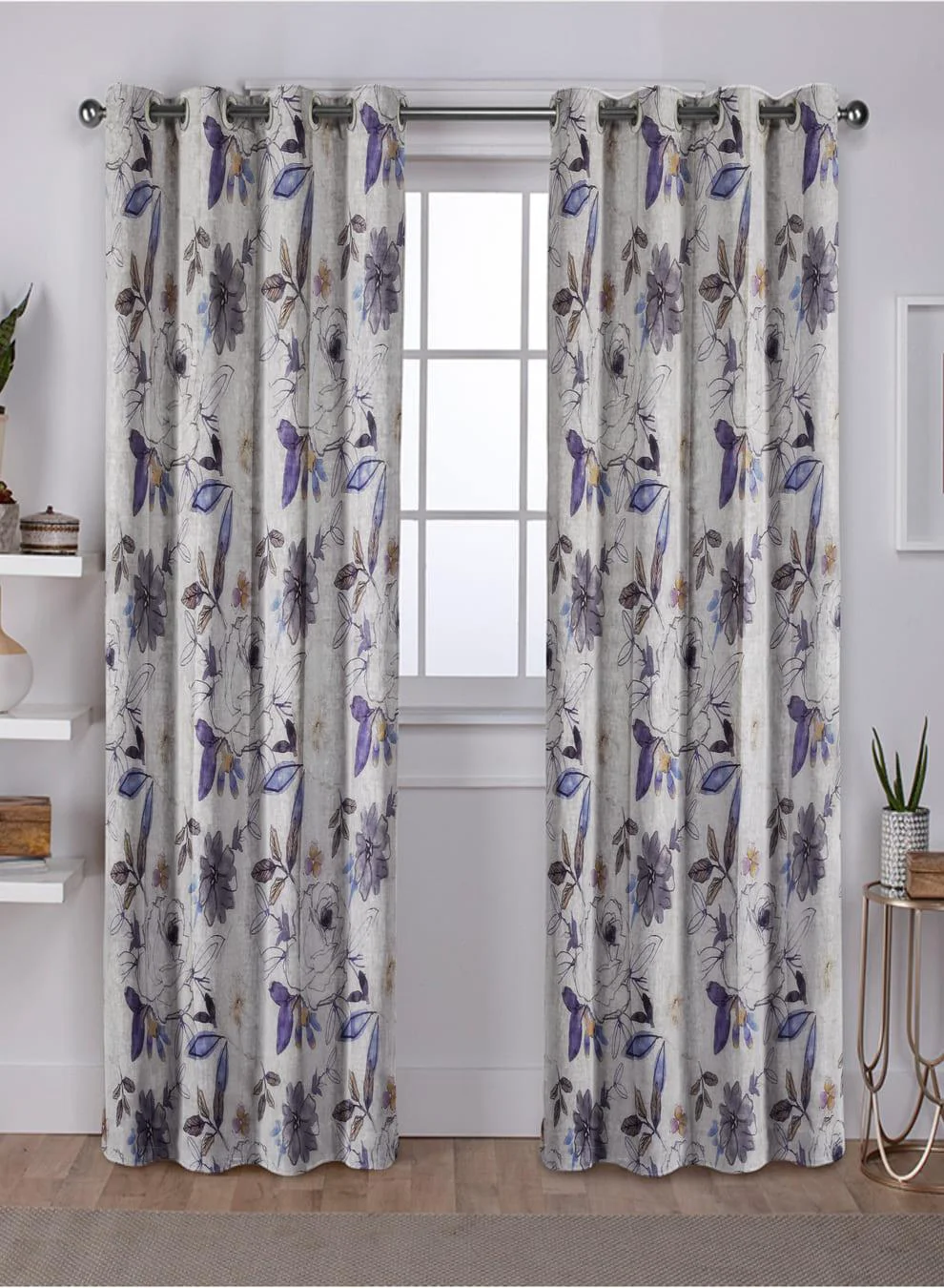 Green Solana Room Darkening Curtains Elegant Floral Print Violet Set of 2 Fully CustomizableThe Guide to Measuring and Choosing Curtains Dependable