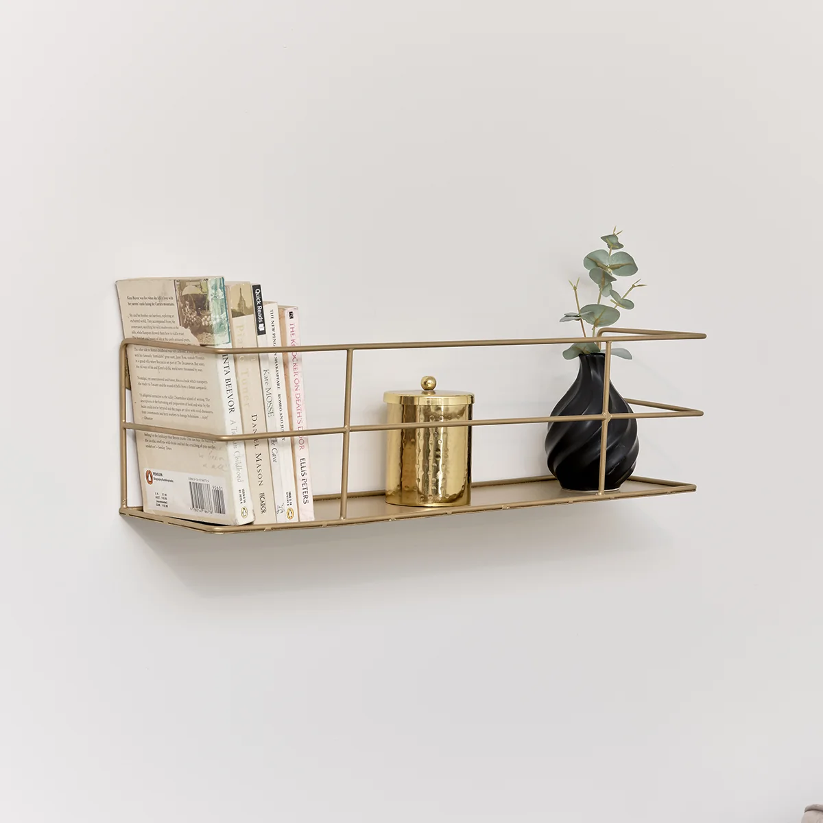 Trusted Gold Metal Wire Wall Shelf – 56cm Durable
