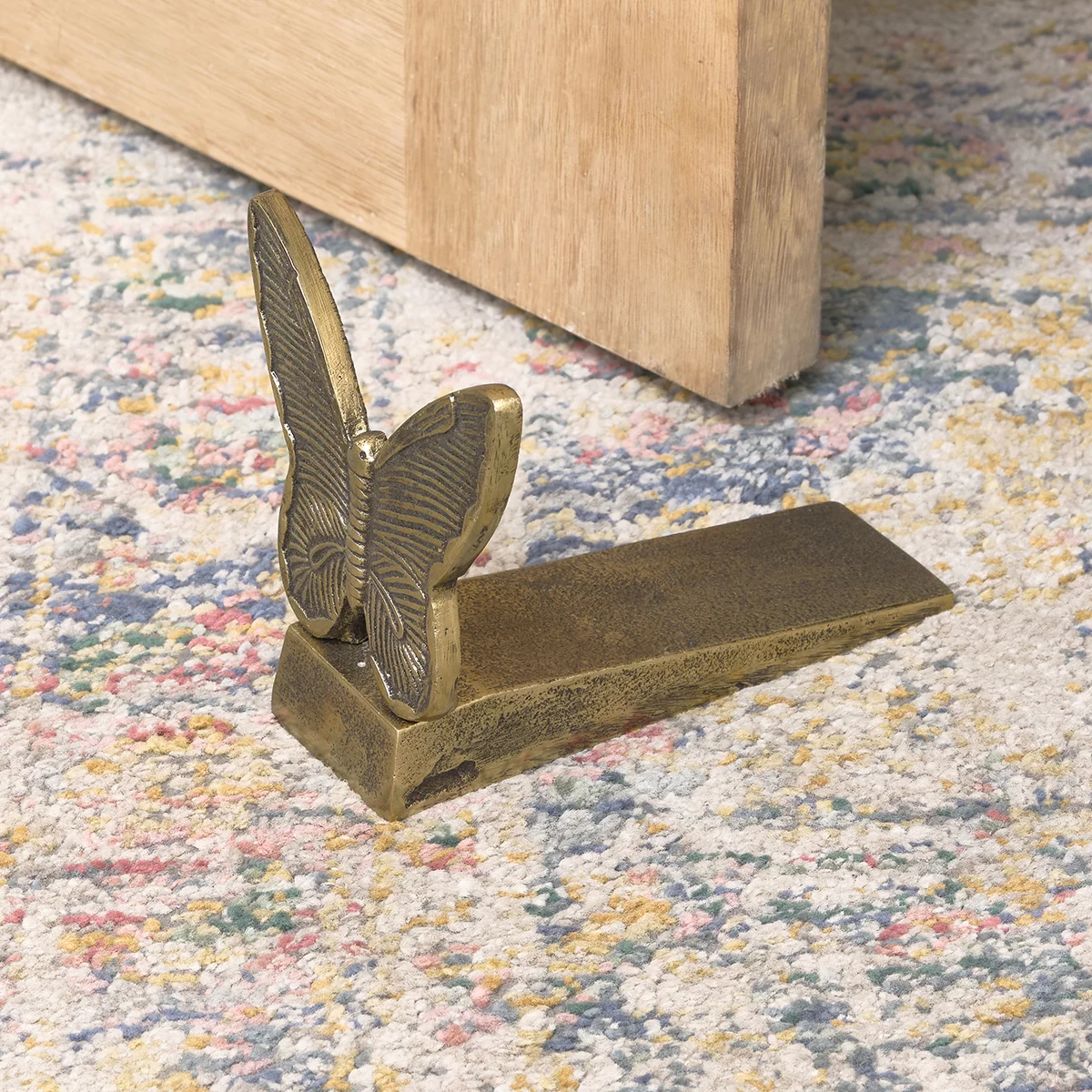 Trusted Antique Brass Gold Metal Butterfly Doorstop Elite