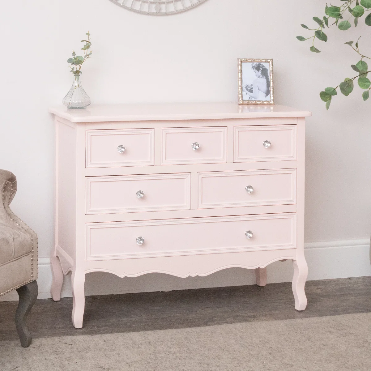 Secure Large Pink 6 Drawer Chest of Drawers – Sophia Pink Range Official