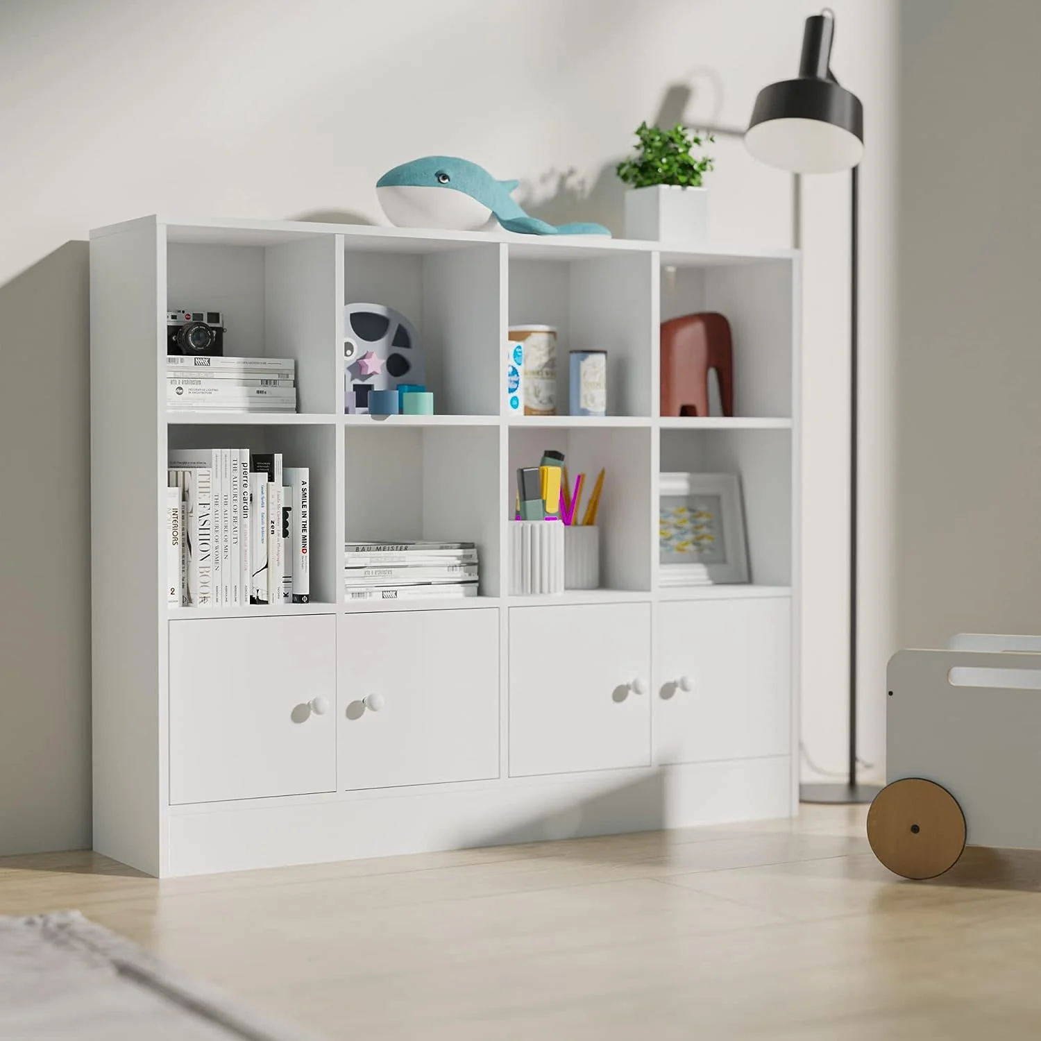 Unique Bookshelf 2-tier Open Shelf Bookcase with 12 Compartment Shelf with Anti-Tilt Device for Bedroom Living RoomBookshelf 2-tier Open Shelf Bookcase with 12 Compartment Shelf with Anti-Tilt Device for Bedroom Living Room Fine