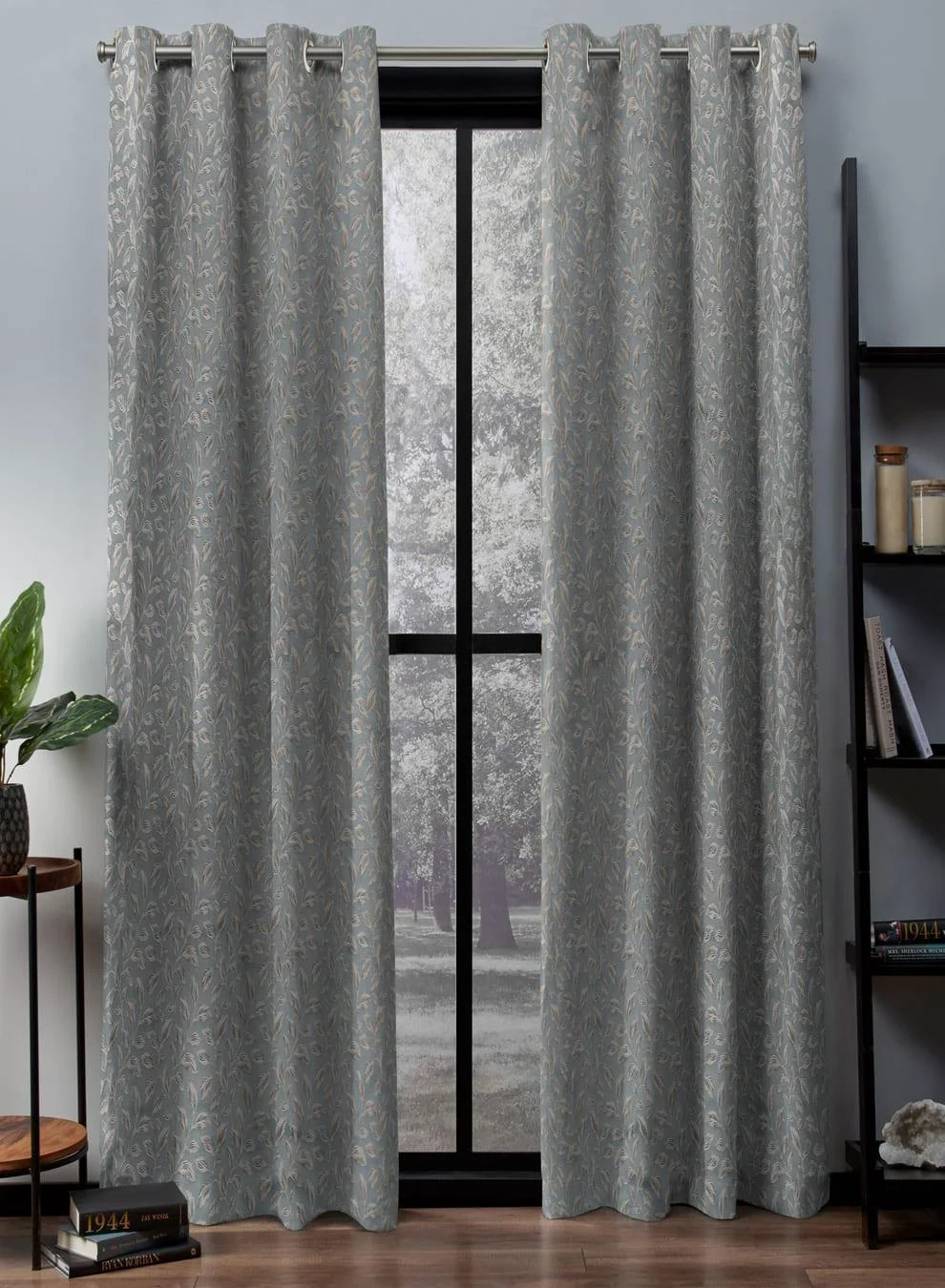 Comfortable Flavia Jacquard Room Darkening Curtains Intricate Leaf Design Sea Green Set of 2 Fully CustomizableThe Guide to Measuring and Choosing Curtains Secure