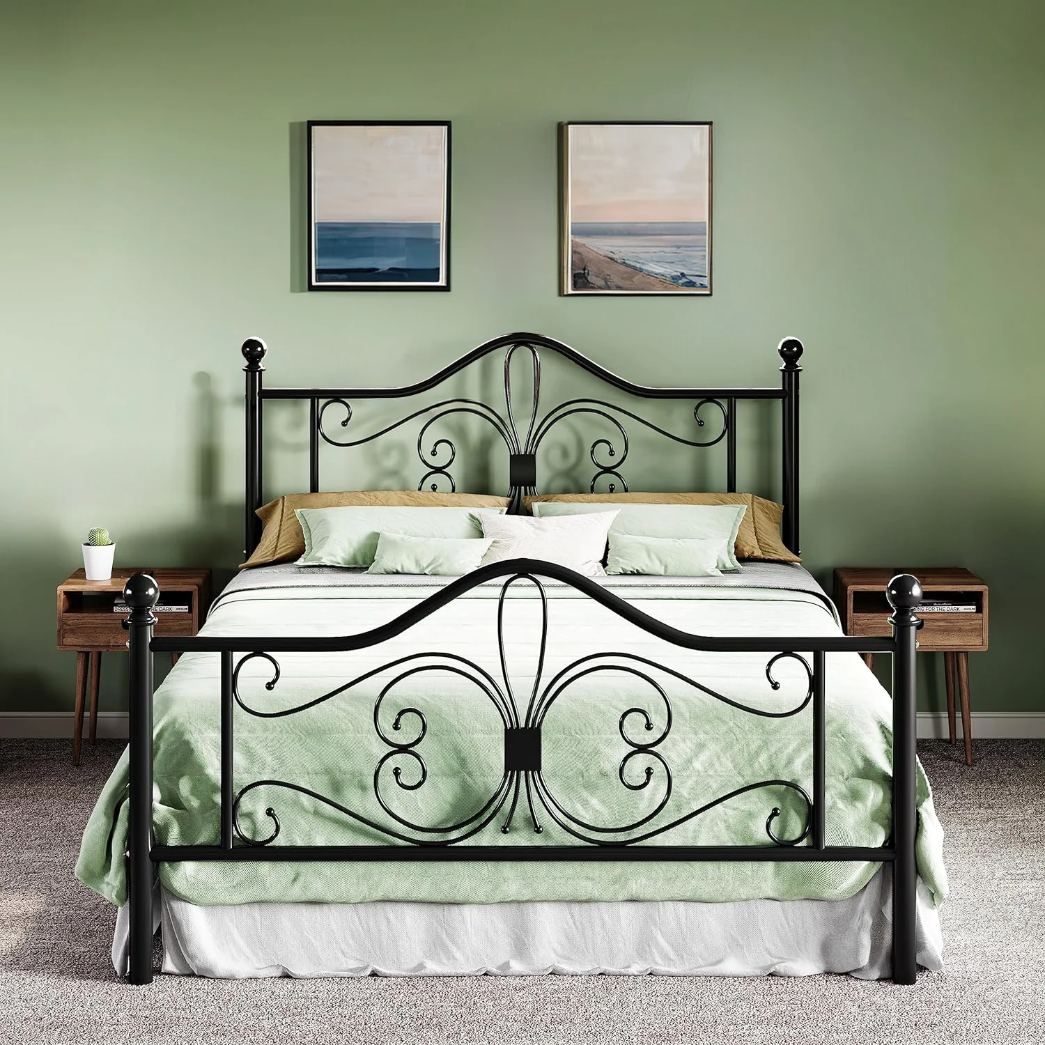 Unique Black Full Pre-Order Flutter-Wing Platform Metal Bed Frame with Headboard and Footboard Black Full Pre-Order Flutter-Wing Platform Metal Bed Frame with Headboard and Footboard Certified