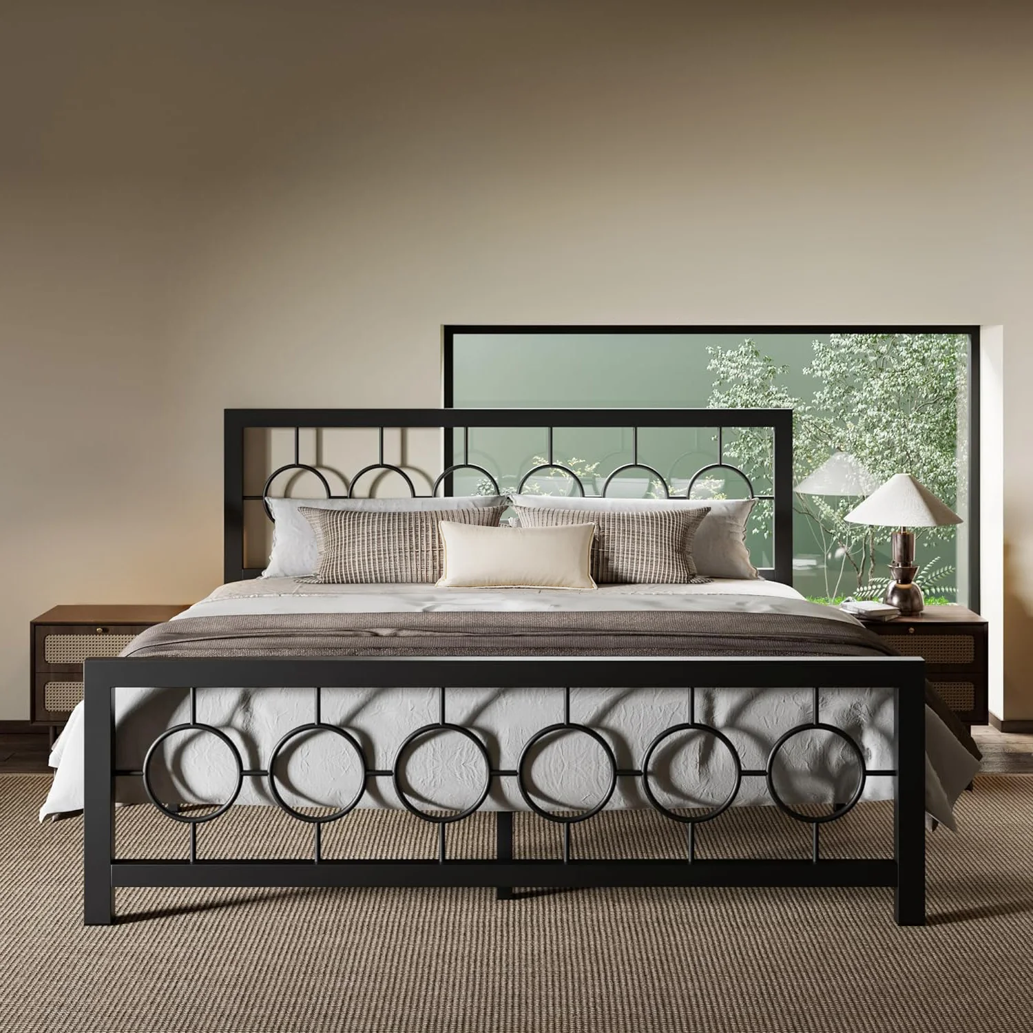 Clean Modern Vintage Style Headboard Metal Bed Frame No Springs RequiredModern Vintage Style Headboard Metal Bed Frame No Springs Required Trendy