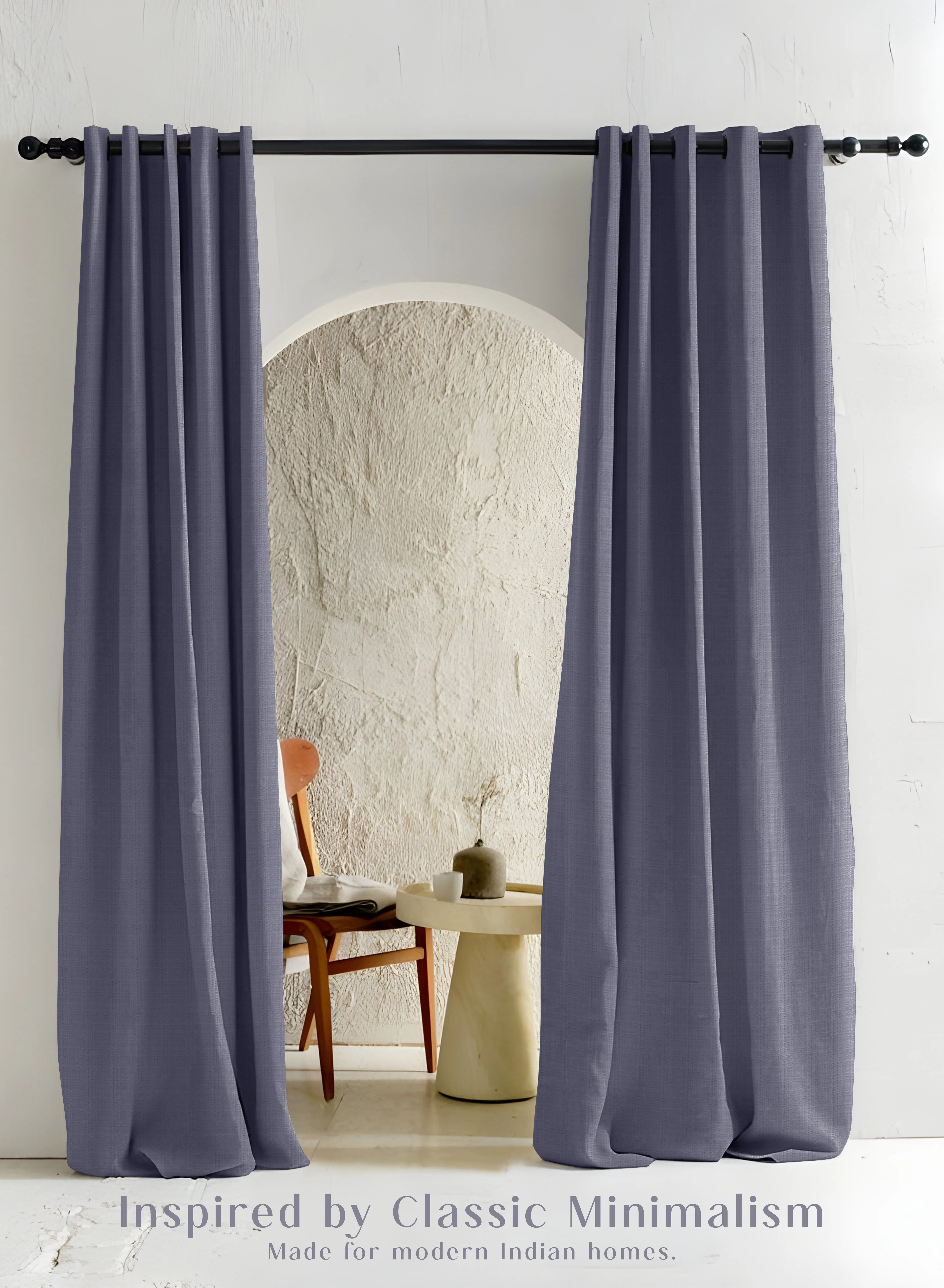 Versatile Cocoon Minimal Texture Room Darkening Curtains Modern Aesthetic Denim Blue Set of 2 Fully CustomizableThe Guide to Measuring and Choosing Curtains Innovative