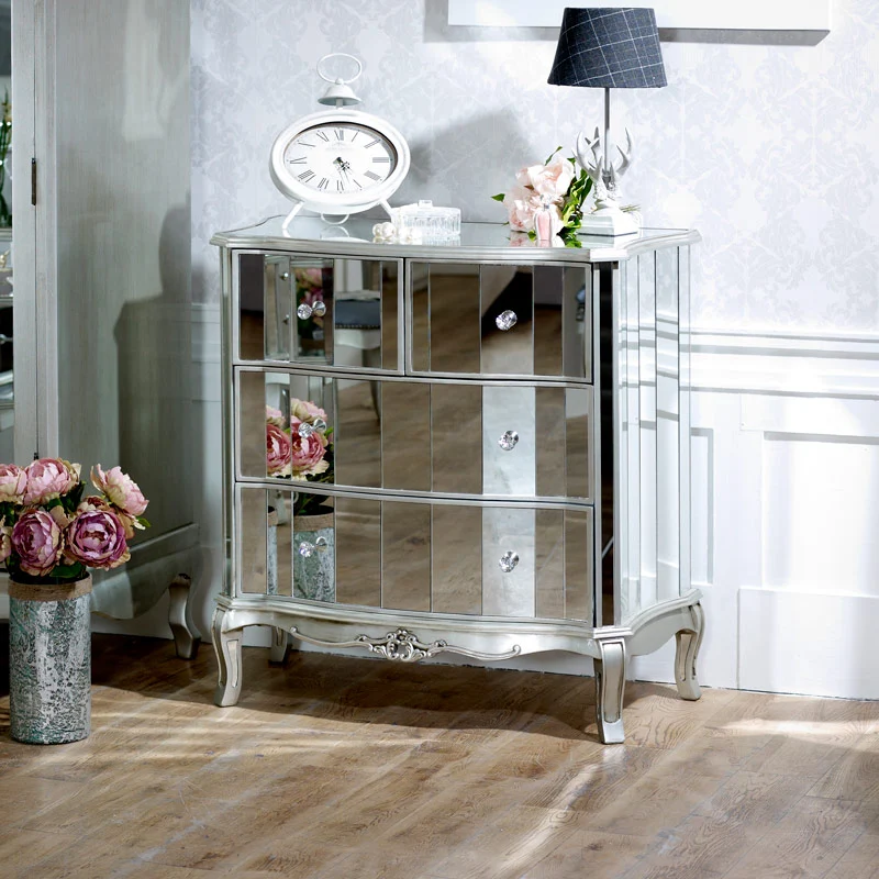 Genuine Mirrored Chest of Drawers – Tiffany Range Innovative