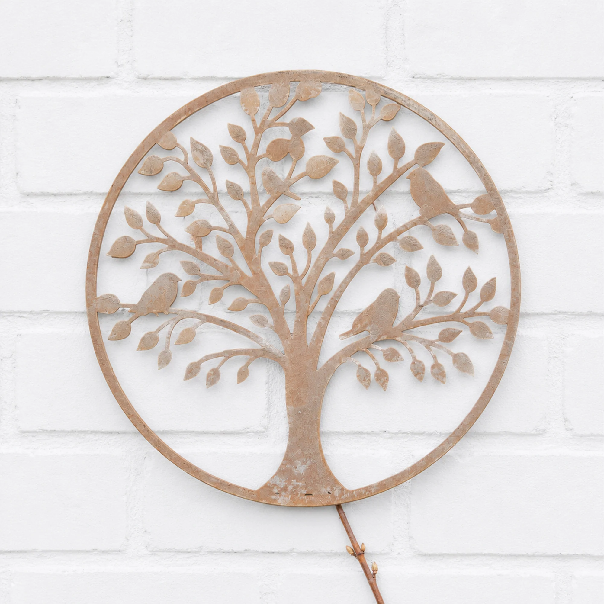 Elegant Textured Stone Tree Detail Garden Wall Art – 30cm Fine