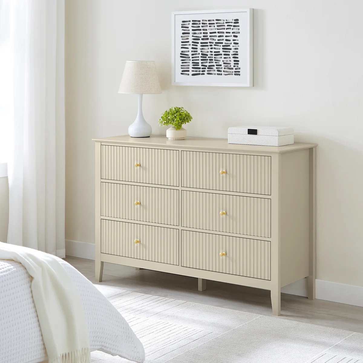 Convenient Large 6 Drawer Chest of Drawers – Hales Taupe Range Sustainable