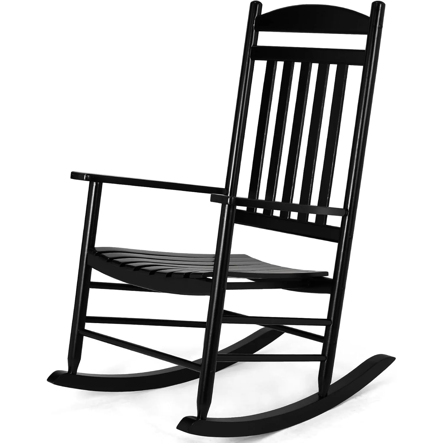 Advanced Wooden Rocking Chair with 350 lbs Support High Back Outdoor Rocker with Wide Armrests Oversized Porch Rocker with Weather-Resistant Poplar WoodWooden Rocking Chair with 350 lbs Support High Back Outdoor Rocker with Wide Armrests Oversized Porch Rocker with Weather-Resistant Poplar Wood Efficient