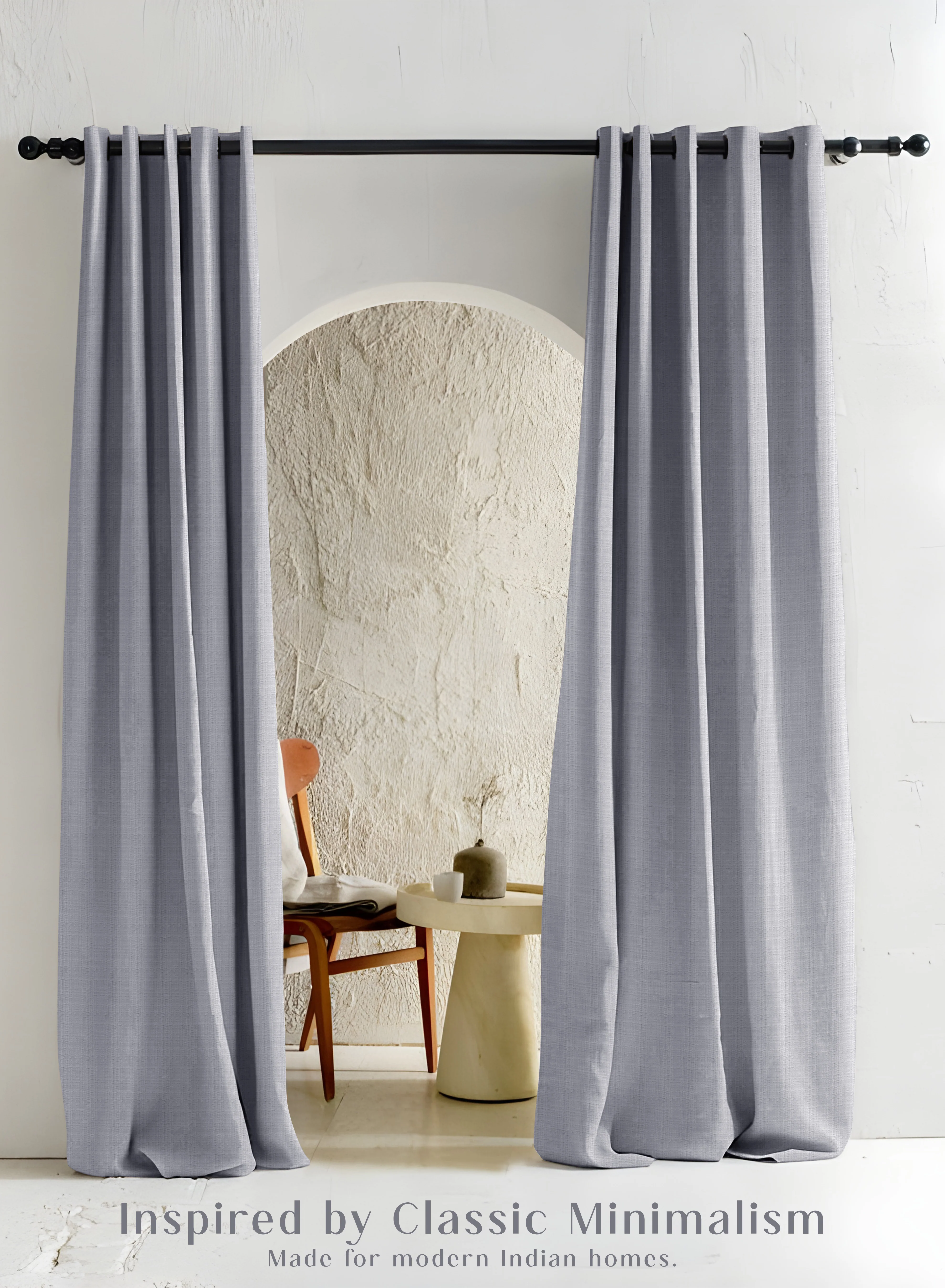 Pure Cocoon Minimal Texture Blackout Curtains Modern Aesthetic Total Light Block Echo Blue Set of 2 Fully CustomizableThe Guide to Measuring and Choosing Curtains Flexible